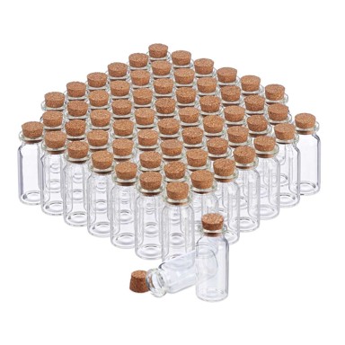 NORTHIX Mini staklene boce s plutenim čepovima, 10 ml, 60 kom