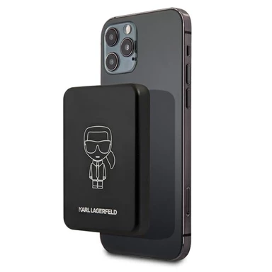 KARL LAGERFELD MagSafe induktivna prijenosna baterija, 3000 mAh, crna