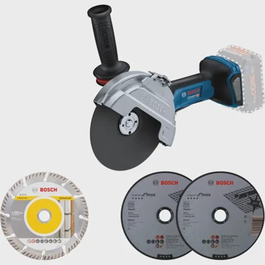 BOSCH Aku kutna brusilica BITURBO GWS 18V-180 P Professional, solo 180 mm, 3 reznice, L-BOXX