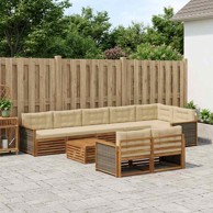 Set vanjskih sofa, 9-dijelni, s jastucima