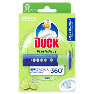 DUCK Gel za čišćenje i osvježavanje WC školjke Fresh Discs, 36 ml, miris Lime