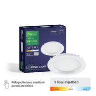 GREEN TECH Ugradni LED panel 6 W 3 CCT okrugli