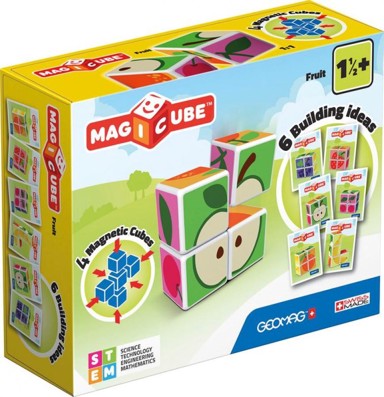 GEOMAG Slagalica Magicube Printed Voće i kartice, 7 komada