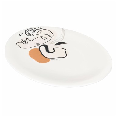 VDE TIVOLI 1996 Tanjur za posluživanje Face to Grey, keramički, 38 x 27,5 cm