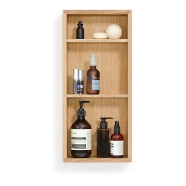 Zidna polica za kupaonicu Wireworks Slimline, od hrasta