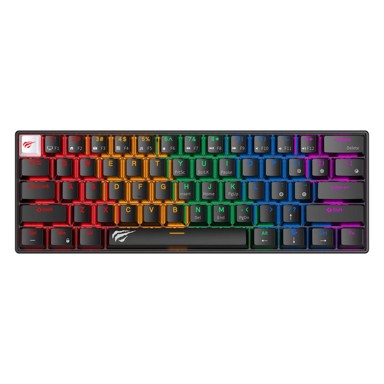 HAVIT Gaming tipkovnica KB903L, mehanička, RGB osvjetljenje, USB, UK raspored, crna