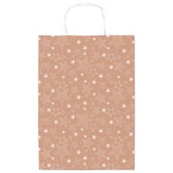 REX-SAUL SADOCH Vrećica ukrasna SDF16-261F, 16x21x8 cm zvijezdice, smeđa-bijela
