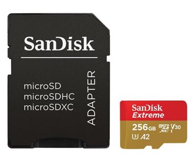 SANDISK Memorijska kartica Extreme microSDXC 256 GB SDSQXAV-256G-GN6MA class 10 V30 UHS-I U3 + SD adapter