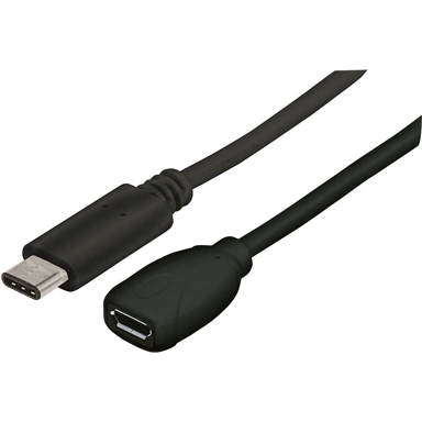 MANHATTAN USB 2.0 kabel Micro USB-B na USB-C 0,15 m, crni