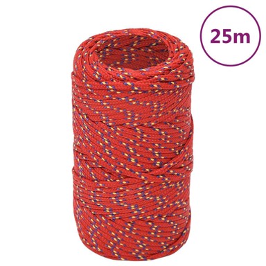 Brodski konop, crveni, 2 mm, 25 m, od polipropilena
