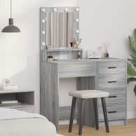 Toaletni stol s LED svjetlima u Siva Sonoma - 50x41x135 cm