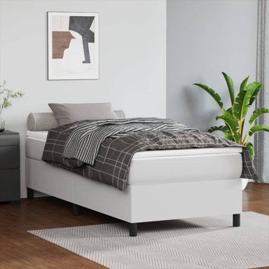 Okvir za krevet s oprugama Bijela 90x200 cm od umjetne kože