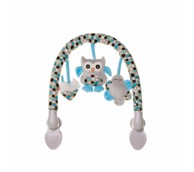 Glazbeni luk za krevetić Sovica, plavi, s igračkama i zvučnim efektima