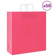 Papirnate vrećice 50 kom s ručkama 45x17x48 cm, ružičaste