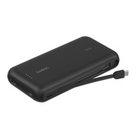BELKIN Powerbank BPB024HQBK, 20000 mAh, 30W, integrirani USB-C kabel, crni