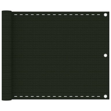 Balkonski zastor 75 x 400 cm HDPE, tamnozeleni