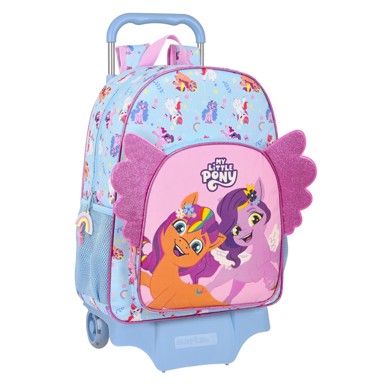 MY LITTLE PONY Školski ruksak s kotačima Wild & Free, 33 x 42 x 14 cm, plavo-ružičasti