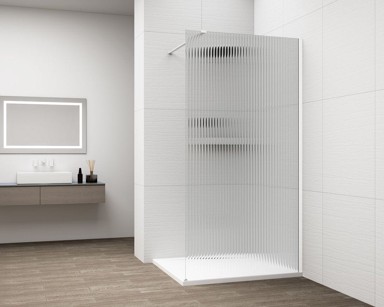 POLYSAN Tuš ploča ESCA, zidna, 800 mm, Flute staklo, Antidrop, bijela mat