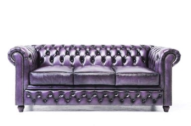 CHESTERFIELD Trosjed Original Leather, 3-sjedišta, Wash Off Purple