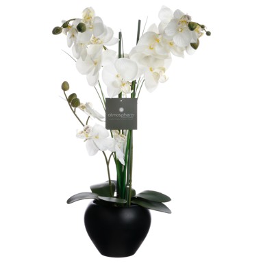 ATMOSPHERA Umjetna orhideja h53 crna tegla, keramika, plastika