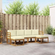 Set vanjskih sofa 6 kom, prirodna i krem