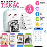 IZOXIS Mini Bluetooth termalni pisač za naljepnice, fotografije i etikete, 11 rola papira
