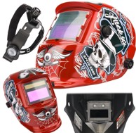 RED TECHNIC Maska za zavarivanje automatska – Crvena lubanja