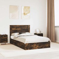 Okvir za krevet s ladicama 135 x 190 cm, dimljeni hrast