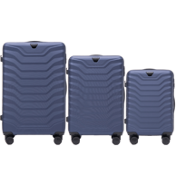 WINGS Set kofera PEAFOWL, 3 kom (V, M, S), ABS+, plava