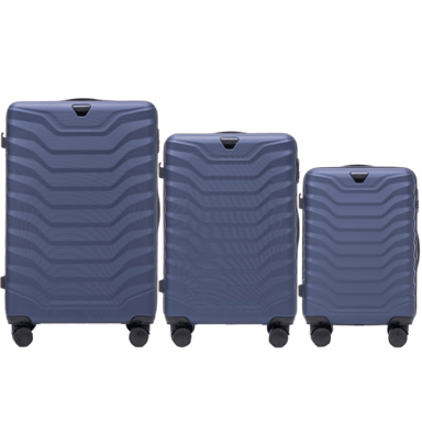 WINGS Set kofera PEAFOWL, 3 kom (V, M, S), ABS+, plava
