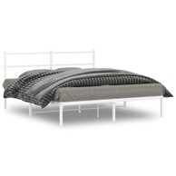 Metalni okvir za krevet s uzglavljem bijeli 150x200 cm