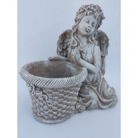 Keramička tegla Manji anđeo s posudom 11x17x13