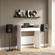 DJ stol 102 x 45 x 102 cm konstruirano drvo, bijeli