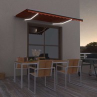 Tenda na ručno uvlačenje LED 350 x 250 cm, narančasto-smeđa