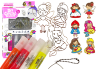 Privjesci za slikanje, staklo, boje za taljenje, princeze, 6 komada