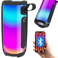 VERK Prijenosni Bluetooth zvučnik Boombox, RGB, FM radio, USB, microSD, USB-C, crni