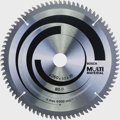 BOSCH List kružne pile Multi Material, 260x3.2 mm, 80 zuba, HLTCG, za preklopne pile