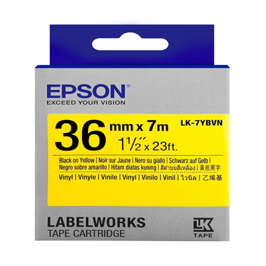 EPSON Vinilna traka za naljepnice LK-7YBVN, crna na žutoj