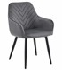 NANA Stolica, baršun, tamno siva / crne noge x 2