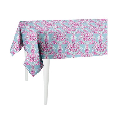 MIKE & CO. NEW YORK Plavo ružičasti stolnjak Butterflies, 220 x 140 cm