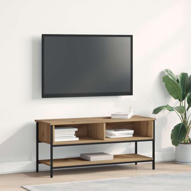TV ormar, artisan hrast, 100x35x45 cm, konstruirano drvo i čelik