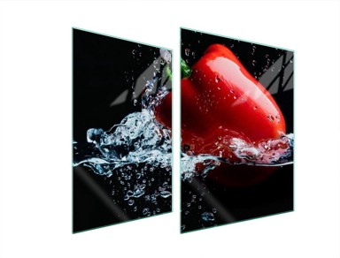 TMK Staklena zaštita za štednjak ili ploču za kuhanje 70x52, pepper