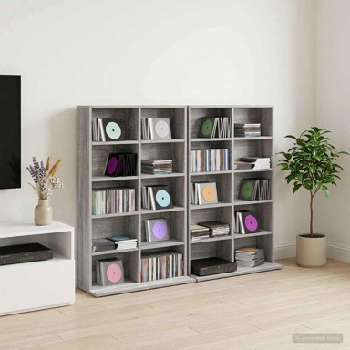 CD ormar 2 kom 65 x 23,5 x 97,5 cm, siva sonoma