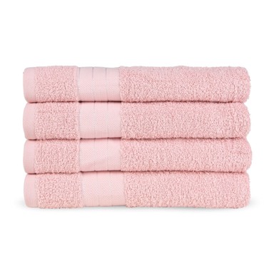 GOOD MORNING Ružičasti pamučni ručnici u setu 4 kom od frotira 50x100 cm
