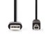 NEDIS USB kabel USB 2.0 USB-A muški USB-B muški 480 Mbps niklani 3,00 m okrugli PVC crni etiketa