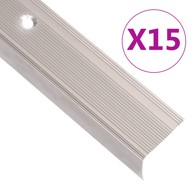 Rubnjaci za stepenice L-oblika 15 kom aluminijski 100 cm bež