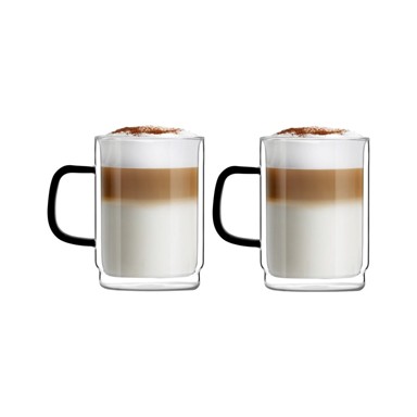 VIALLI DESIGN Set od 2 šalice s dvostrukim stijenkama Carbon, 350 ml