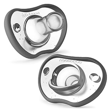 NANOBEBE Duda varalica Flexy, silikon, siva, 3+ mj, 2 kom