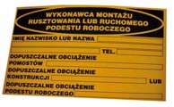 Informativna građevinska ploča BTI-4 izvođač radova montaže skele, 350 x 250 mm