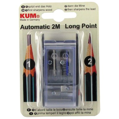 KUM Šiljilo metalno 4 rupe Automatic AS2M 1053122 plavo/prozirno blister